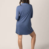 Clea Bamboo Long Sleeve Sleep Shirt | Slate Blue Milk & Baby