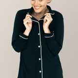 Clea Bamboo Long Sleeve Pajama Set | Black