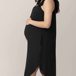 Ruffle Strap Labor & Delivery Gown | Black Milk & Baby