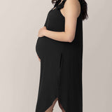 Ruffle Strap Labor & Delivery Gown | Black Milk & Baby