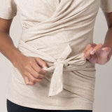 Organic Cotton Skin to Skin Wrap Top | Oatmeal Heather Milk & Baby