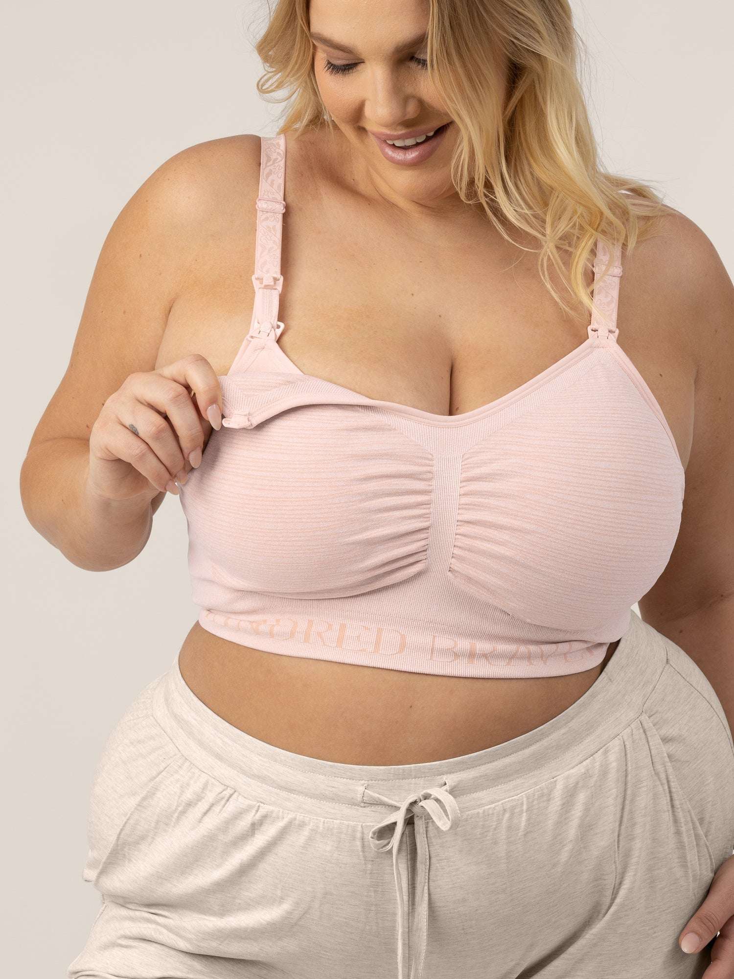 Sublime® Hands-Free Pumping & Nursing Bra | Pink Heather | Milk & Baby