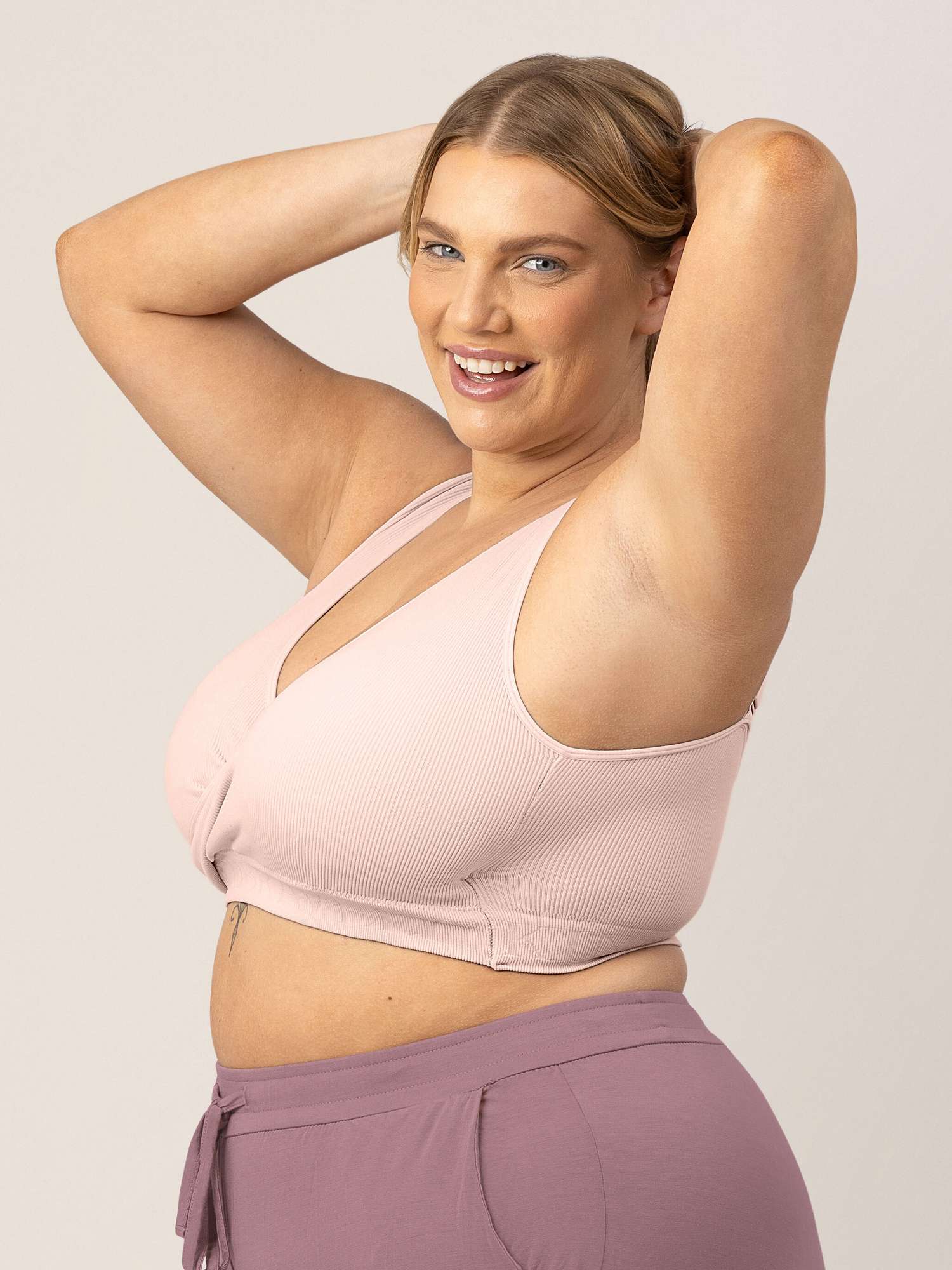 Sublime® Adjustable Crossover Nursing & Lounge Bra | Soft Pink | Milk & Baby 