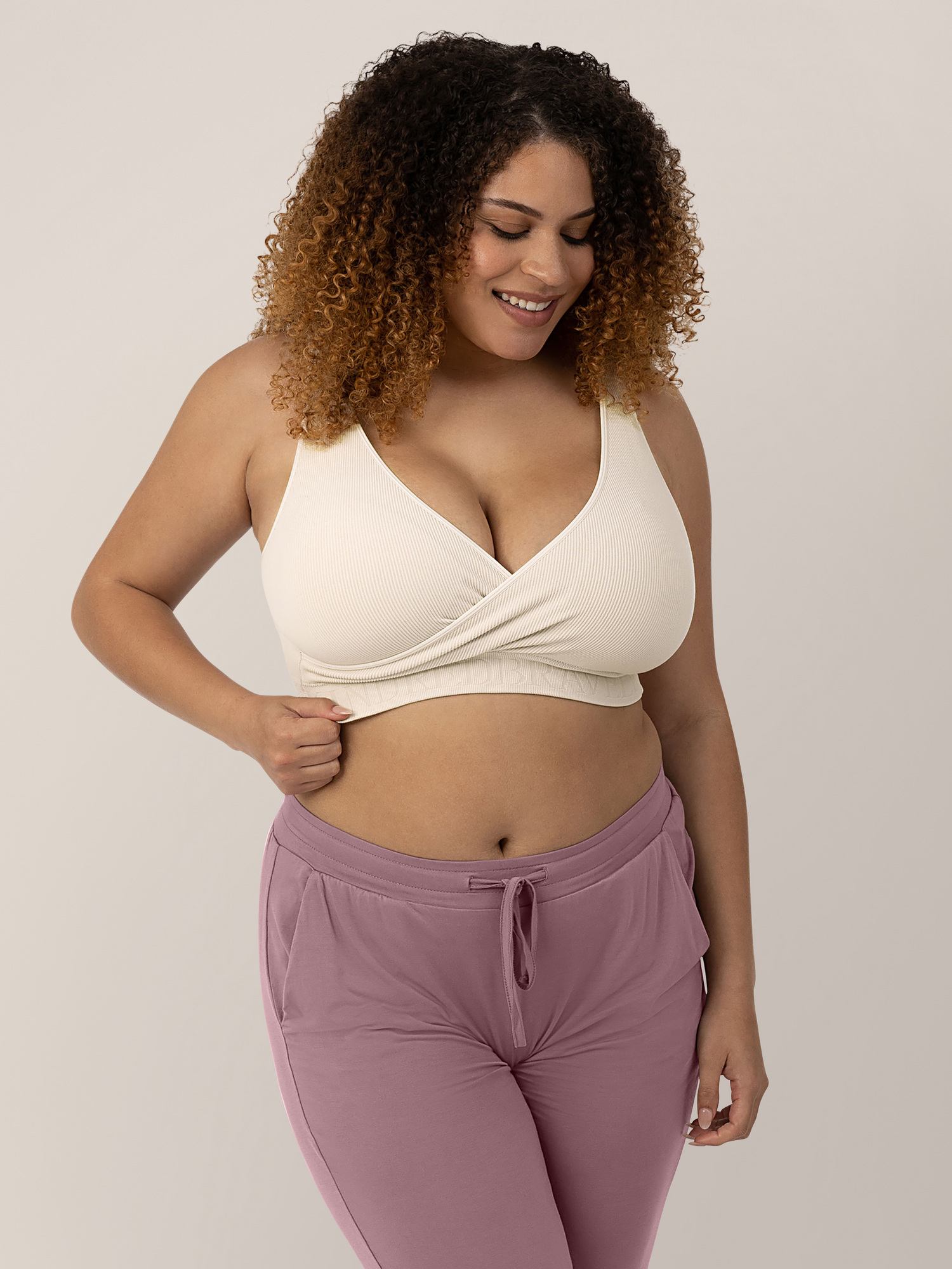 Sublime® Adjustable Crossover Nursing & Lounge Bra | Stone