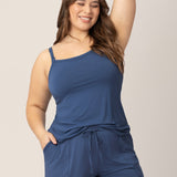 Bamboo Lounge Around Nursing Tank | Slate Blue | Milk & Baby