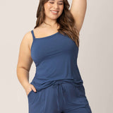 Bamboo Lounge Around Nursing Tank | Slate Blue Milk & Baby