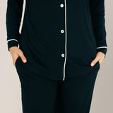 Clea Bamboo Long Sleeve Pajama Set | Black