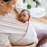 Organic Cotton Skin to Skin Short Sleeve Wrap Top | Oatmeal Heather | Milk & Baby