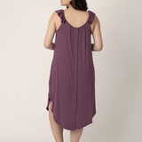 Ruffle Strap Labor & Delivery Gown | Burgundy Plum