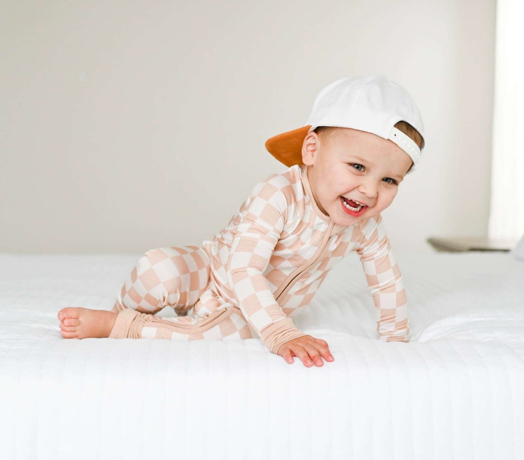 Sandy Checkers Dream Romper Milk & Baby