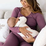 Jane Nursing Pajama Set | Burgundy Plum Milk & Baby