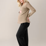 Bamboo Maternity & Nursing Long Sleeve T-shirt | Wheat