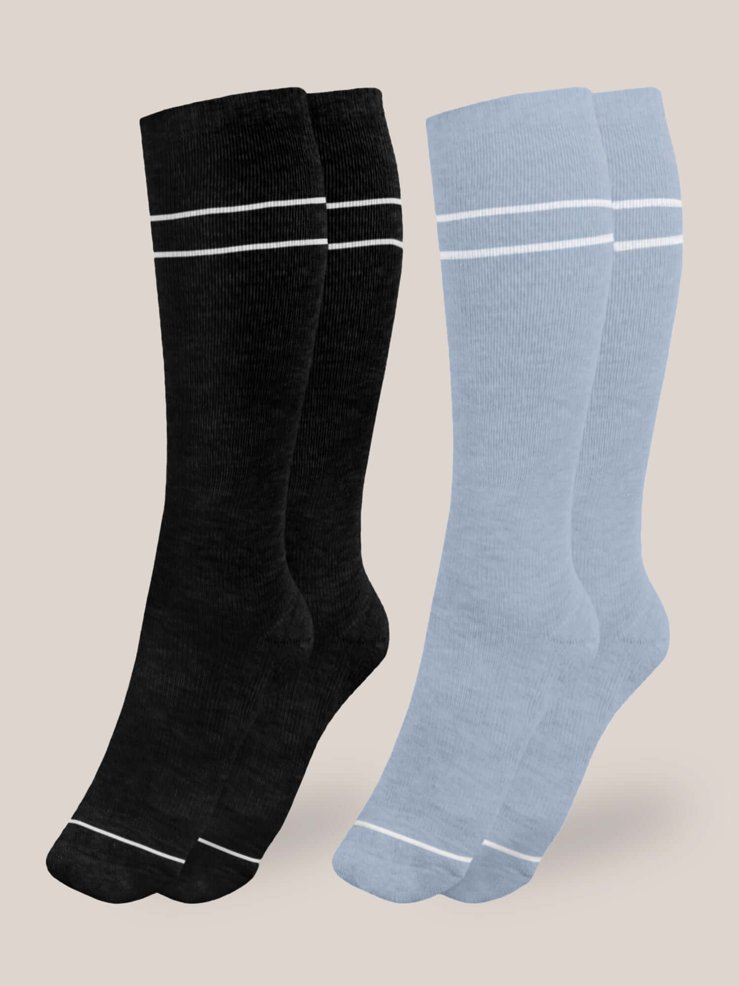 Premium Maternity Compression Socks (2-Pack) | Stone Blue & Black | Milk & Baby