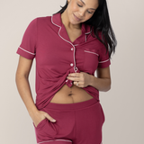 Clea Bamboo Short Sleeve Pajama Set | Deep Berry