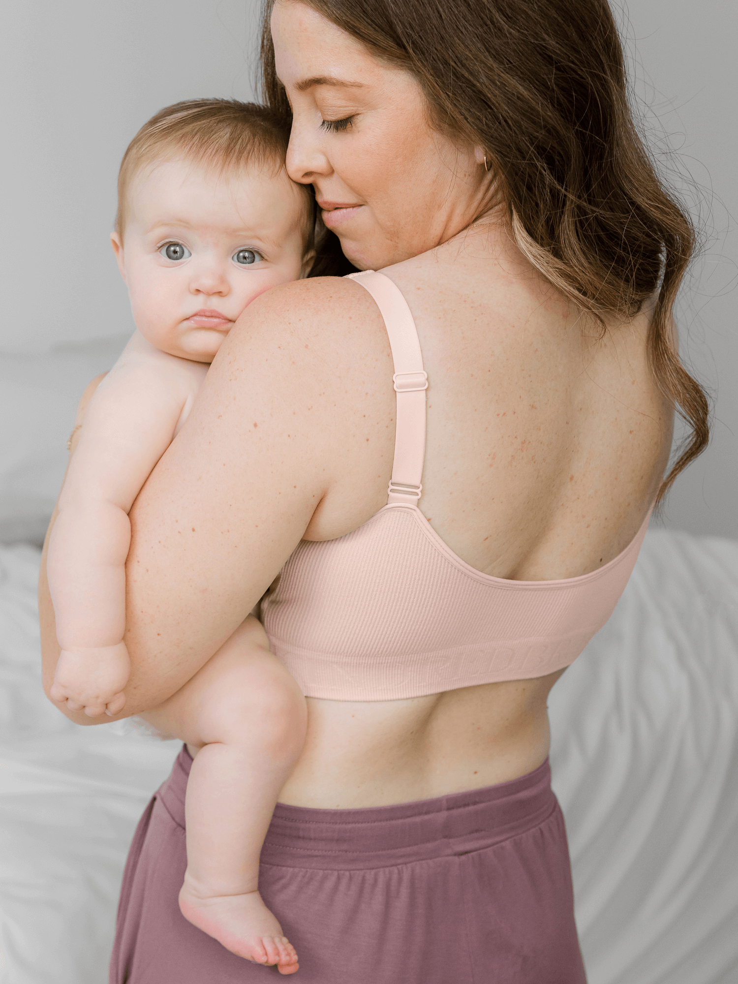 Sublime® Adjustable Crossover Nursing & Lounge Bra | Soft Pink | Milk & Baby