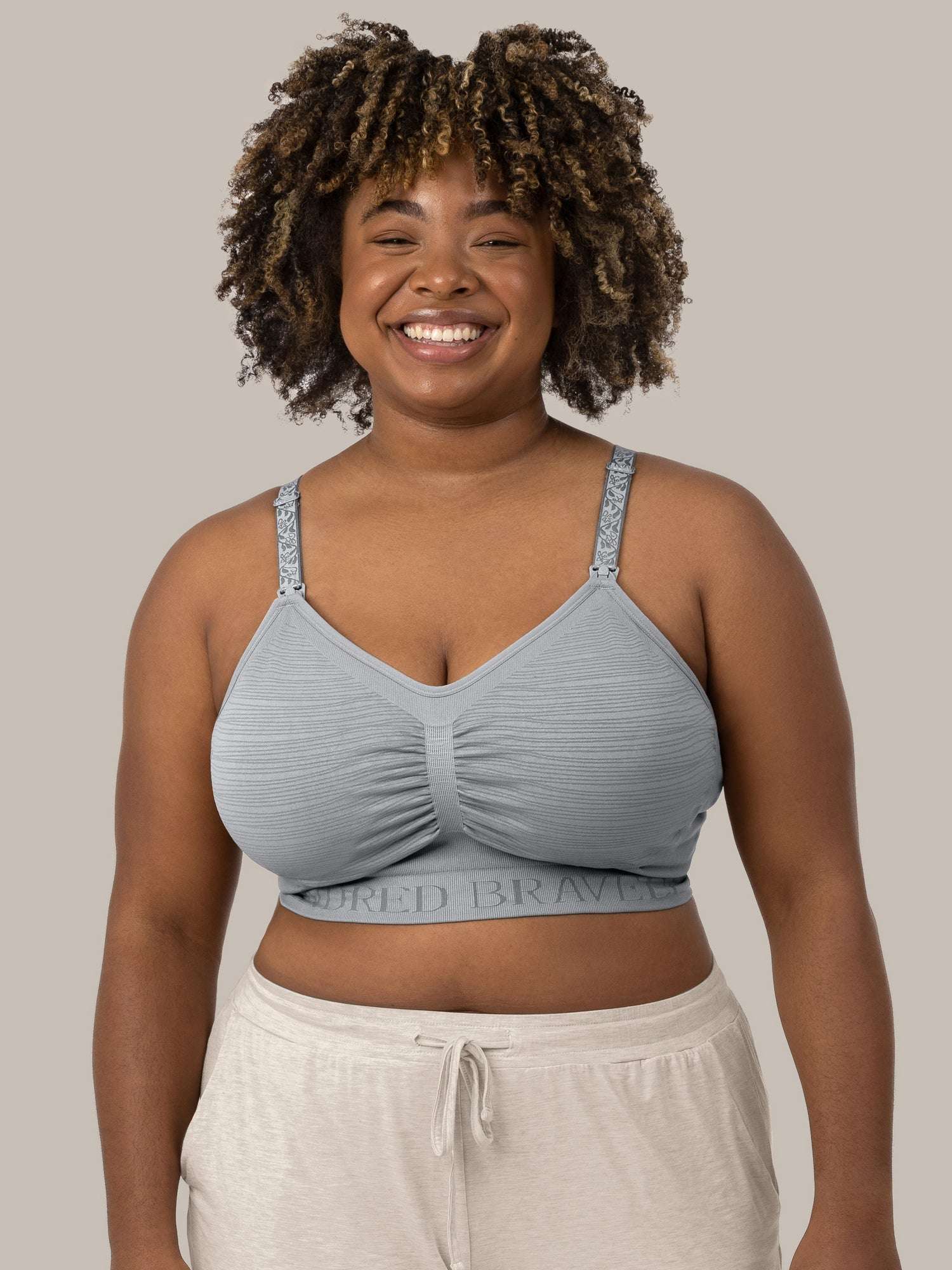 Sublime® Hands-Free Pumping & Nursing Bra | Grey | Milk & Baby