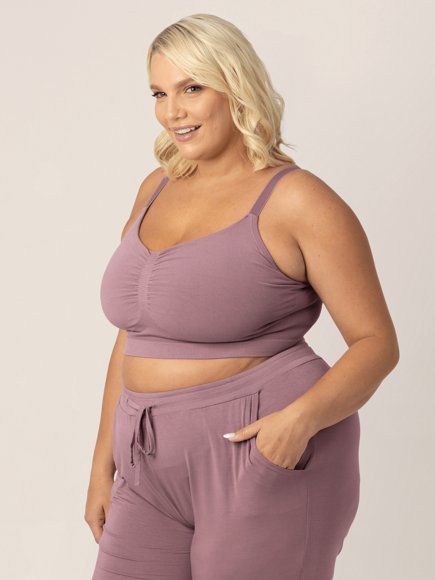 Sublime® Bamboo Hands-Free Pumping Lounge & Sleep Bra | Twilight | Milk & Baby