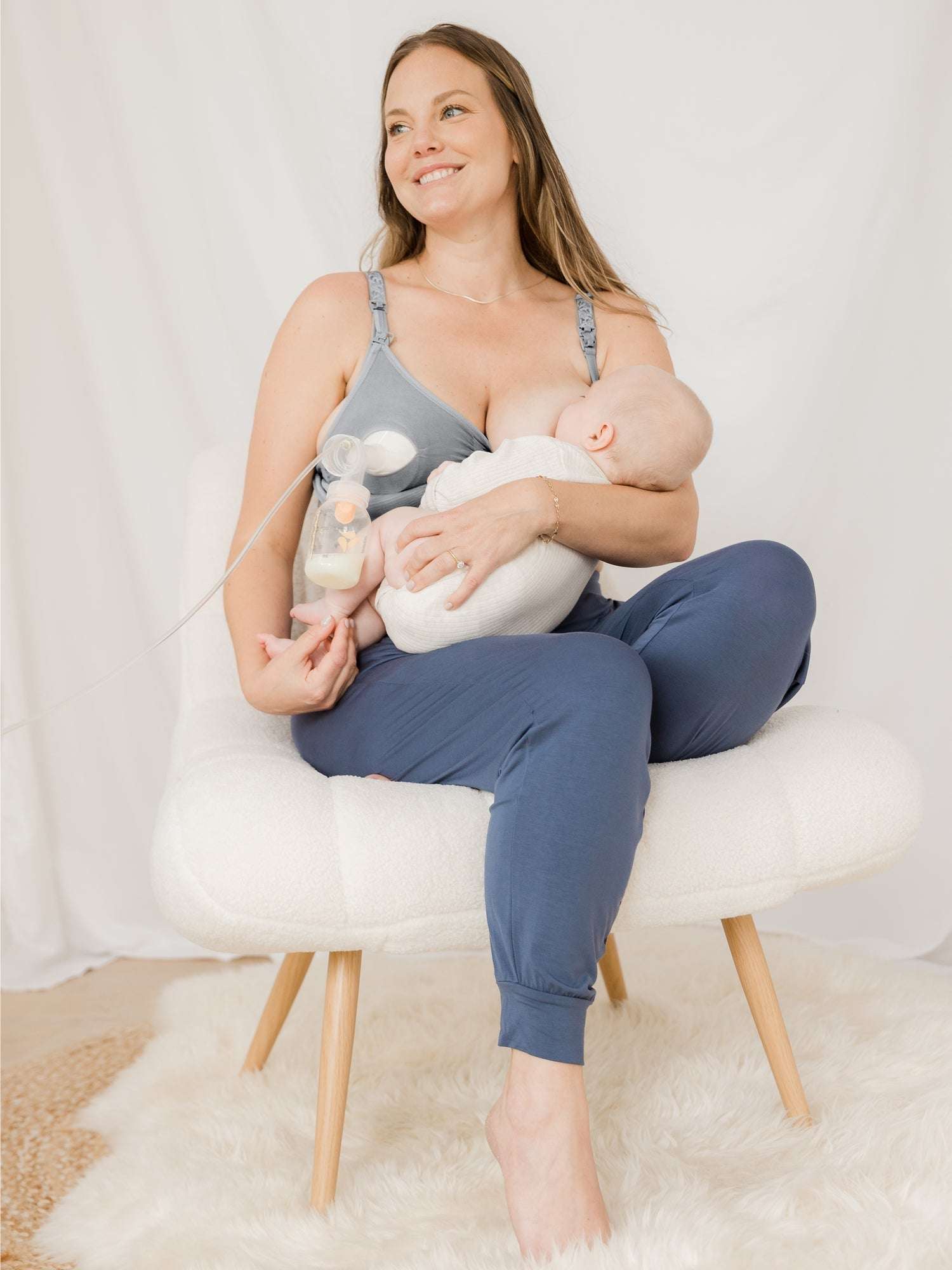 Sublime® Hands-Free Pumping & Nursing Bra | Grey Milk & Baby