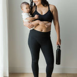 Sublime® Hands-Free Pumping & Nursing Sports Bra | Black Milk & Baby