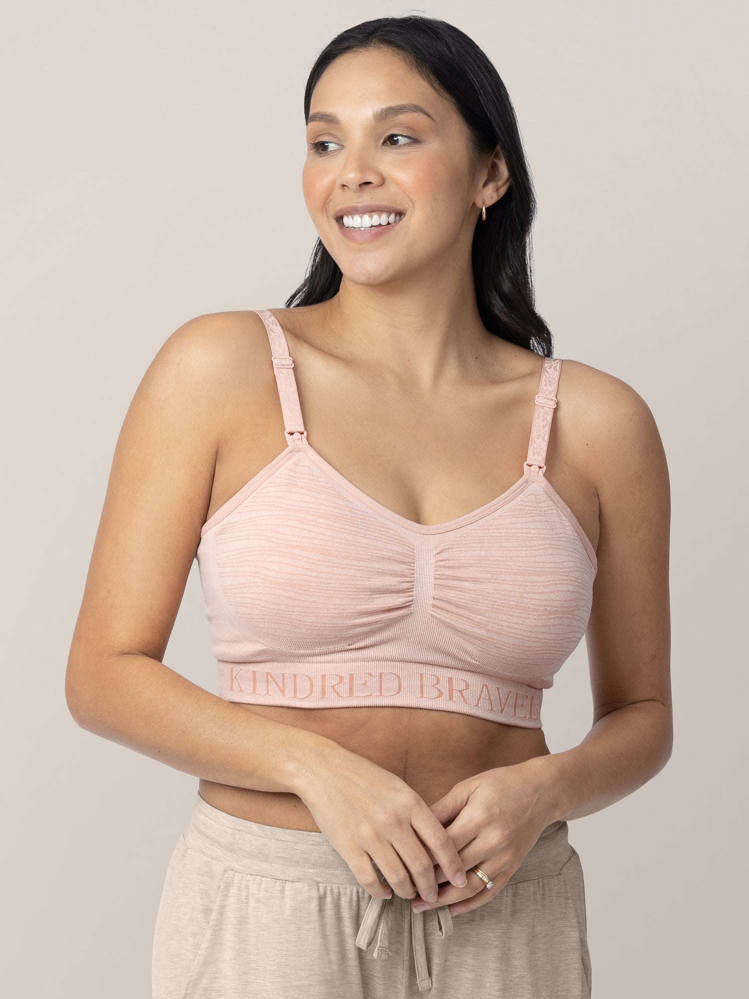 Sublime® Hands-Free Pumping & Nursing Bra | Pink Heather Milk & Baby