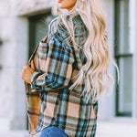 Women Plaid Buttoned Shirt Milk & Baby