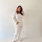 White & Black Lightning Bolt | Women's Bamboo Pajamas Milk & Baby