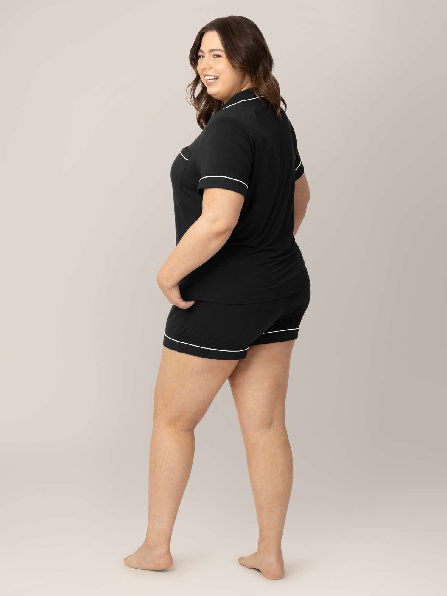 Clea Bamboo Short Sleeve Pajama Set | Black Milk & Baby