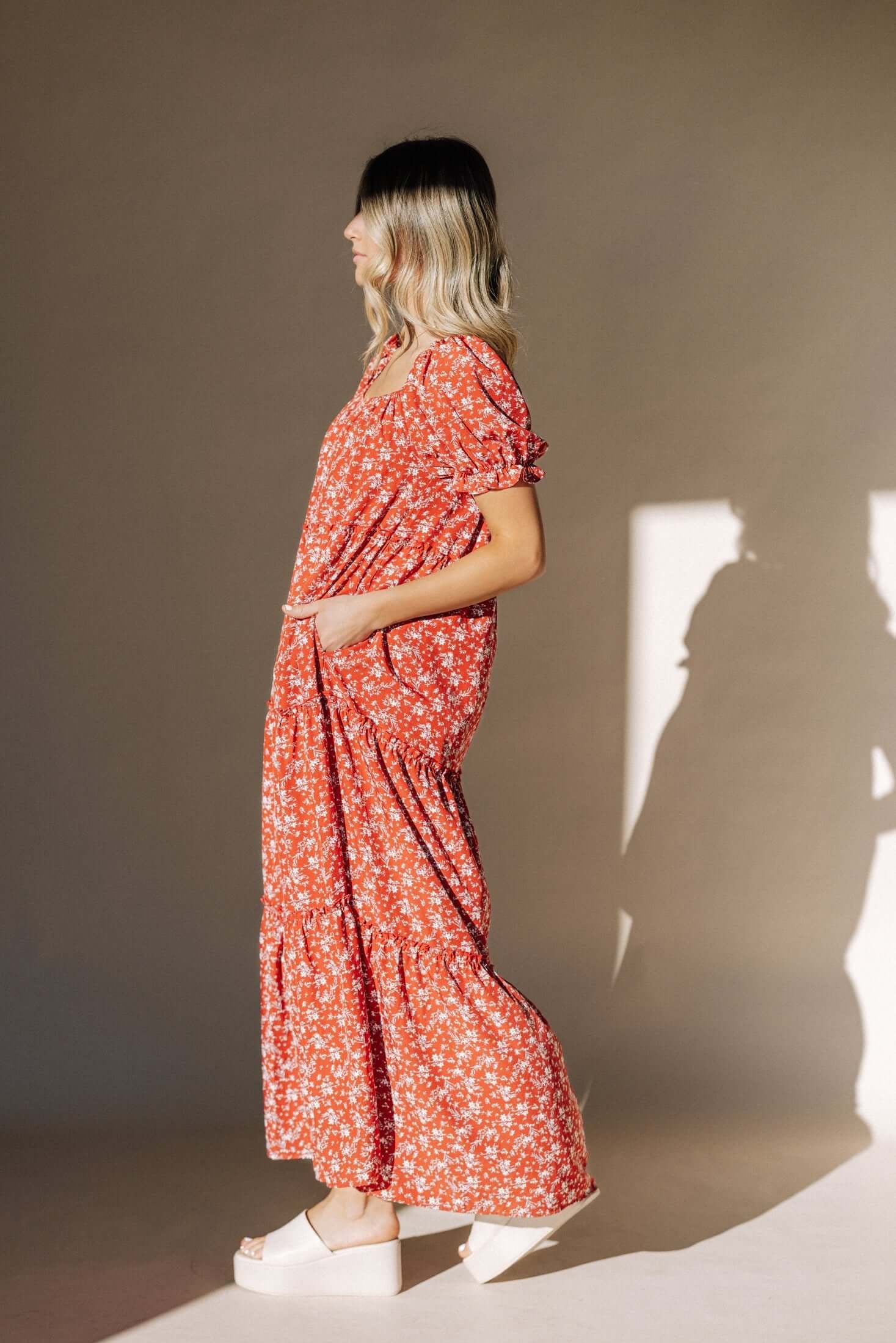 Bella Maxi Dress in Red | Milk & Baby