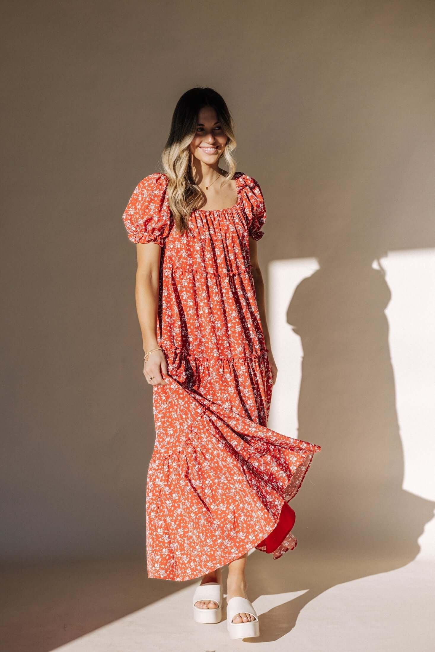 Bella Maxi Dress in Red | Milk & Baby