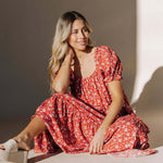 Bella Maxi Dress in Red | Milk & Baby