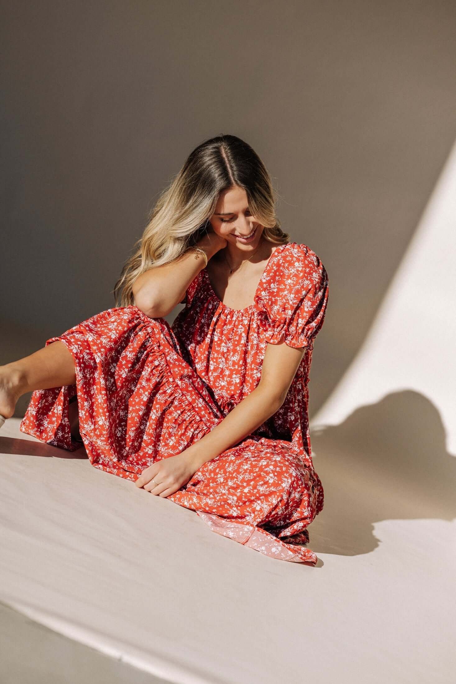 Bella Maxi Dress in Red | Milk & Baby