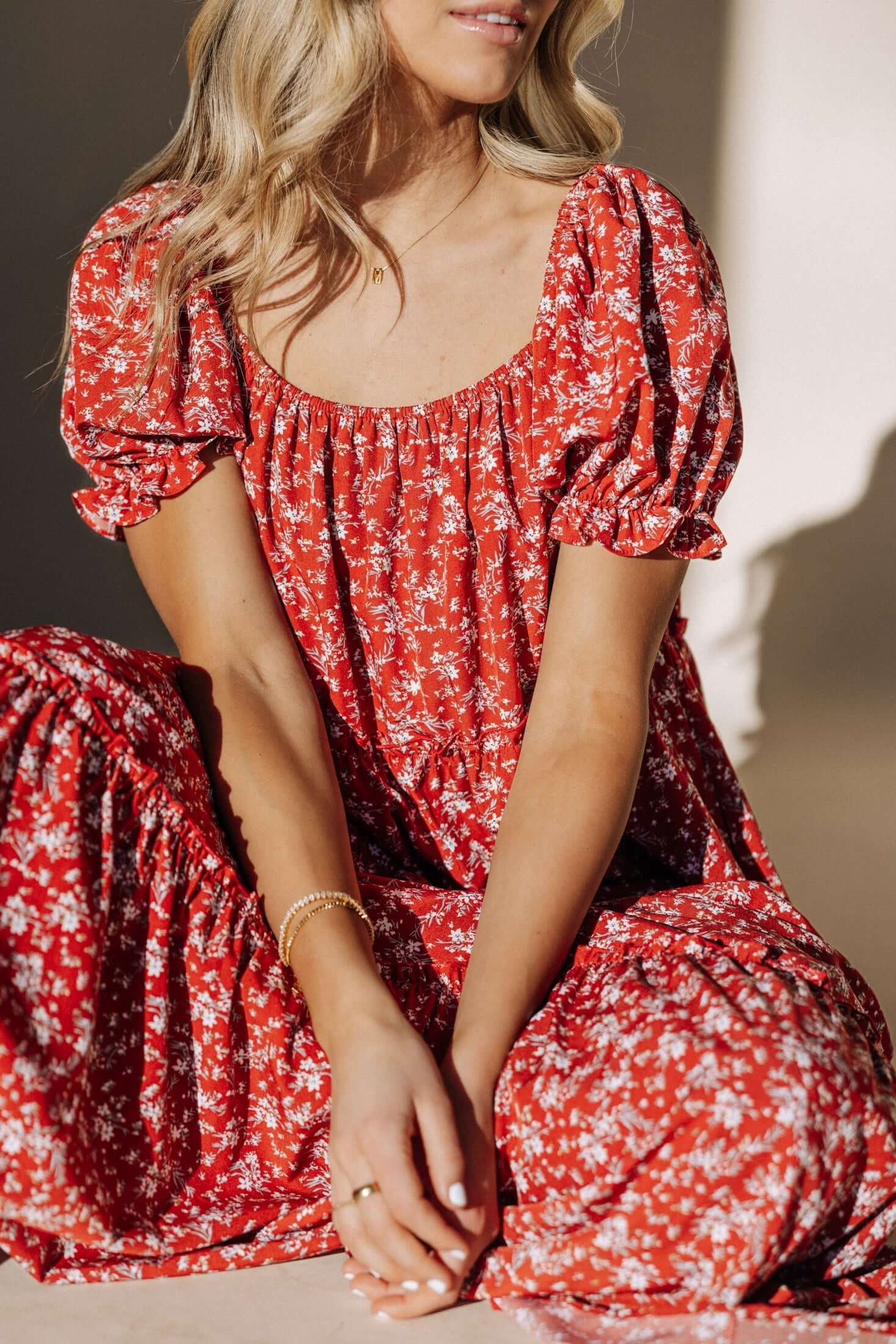 Bella Maxi Dress in Red | Milk & Baby