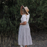 Elizabeth Overall Dress in Ivory Charcoal