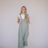 Frankie Denim Overalls in Sage