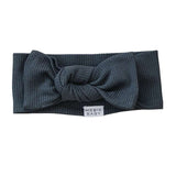 Charcoal Organic Cotton Ribbed Head Wrap Milk & Baby