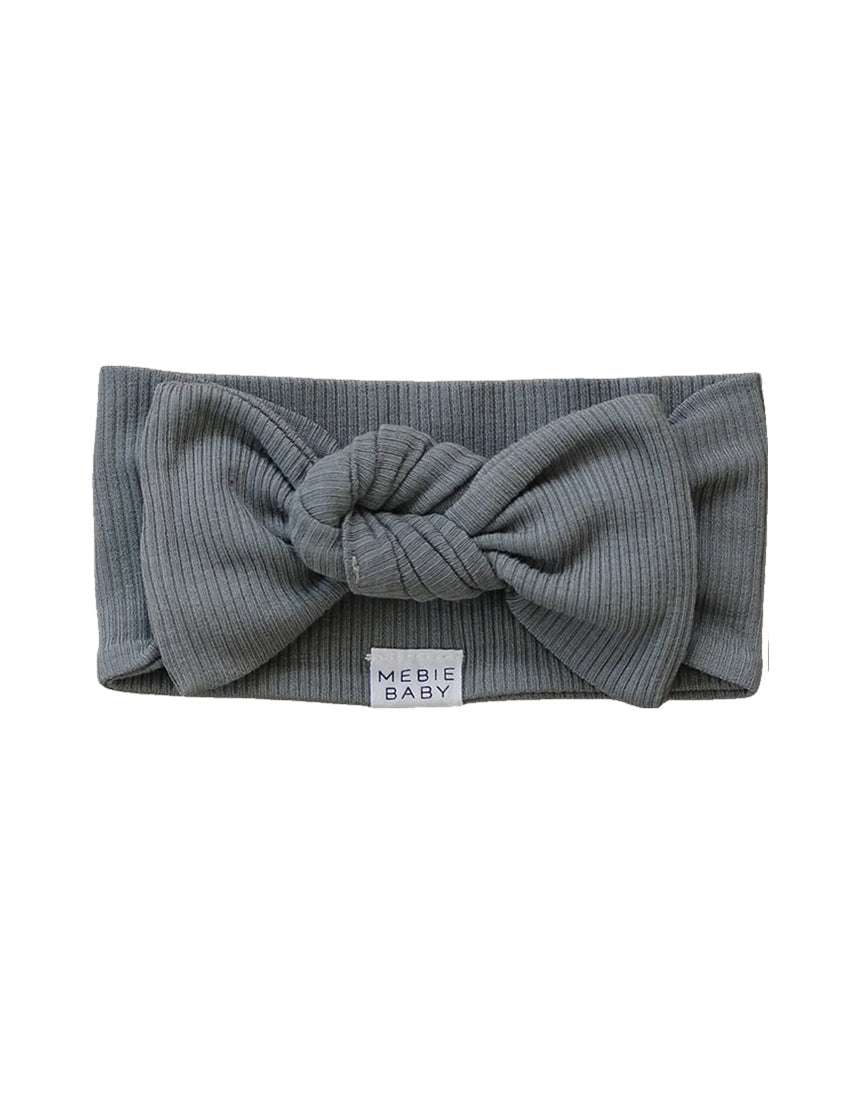 Grey Organic Cotton Ribbed Head Wrap Milk & Baby