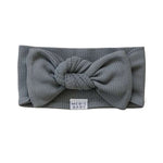 Grey Organic Cotton Ribbed Head Wrap Milk & Baby