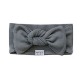 Grey Organic Cotton Ribbed Head Wrap Milk & Baby