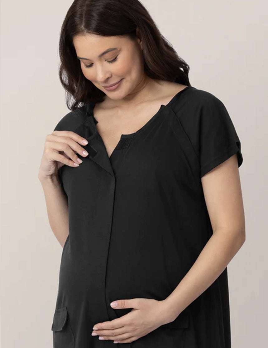 Universal Labor and Delivery Gown in Black Milk & Baby