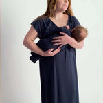 Navy Labor & Delivery Gown Milk & Baby