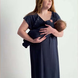 Navy Labor & Delivery Gown Milk & Baby