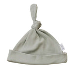 Sage Organic Ribbed Newborn Knot Hat Milk & Baby