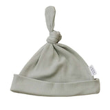 Sage Organic Ribbed Newborn Knot Hat Milk & Baby