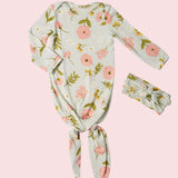 Carnation | Knotted Baby Gown Set Milk & Baby