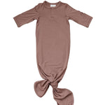 Plum Bamboo Knotted Baby Gown - milk & baby