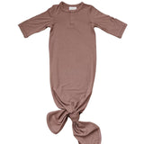 Plum Bamboo Knotted Baby Gown - milk & baby