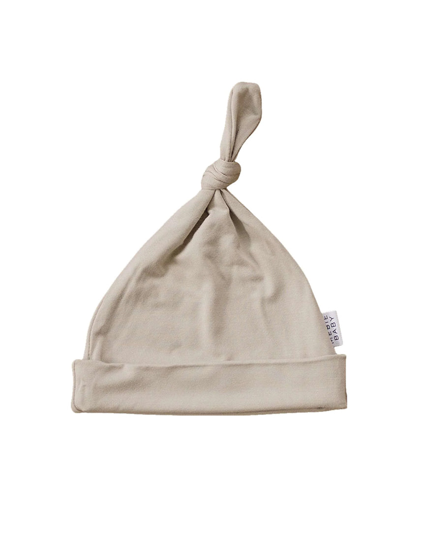 Oatmeal Bamboo Newborn Knot Hat - milk & baby