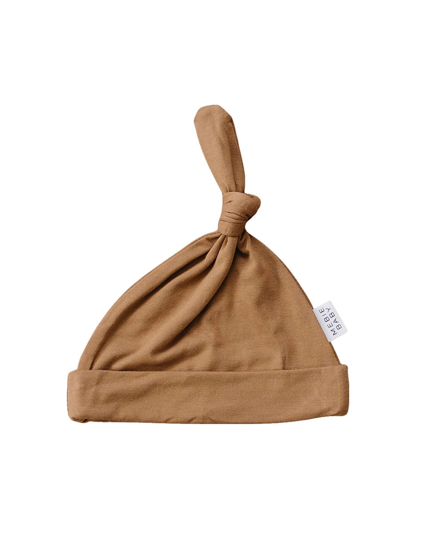 Mustard Bamboo Newborn Knot Hat - milk & baby