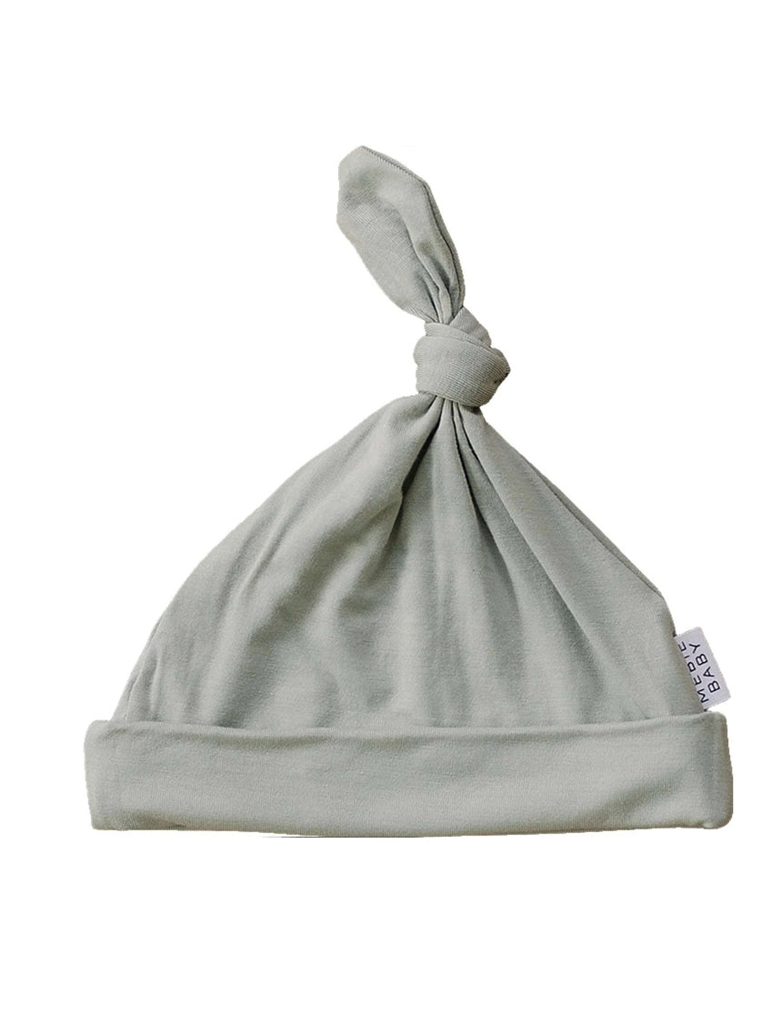 Sage Bamboo Newborn Knot Hat - milk & baby