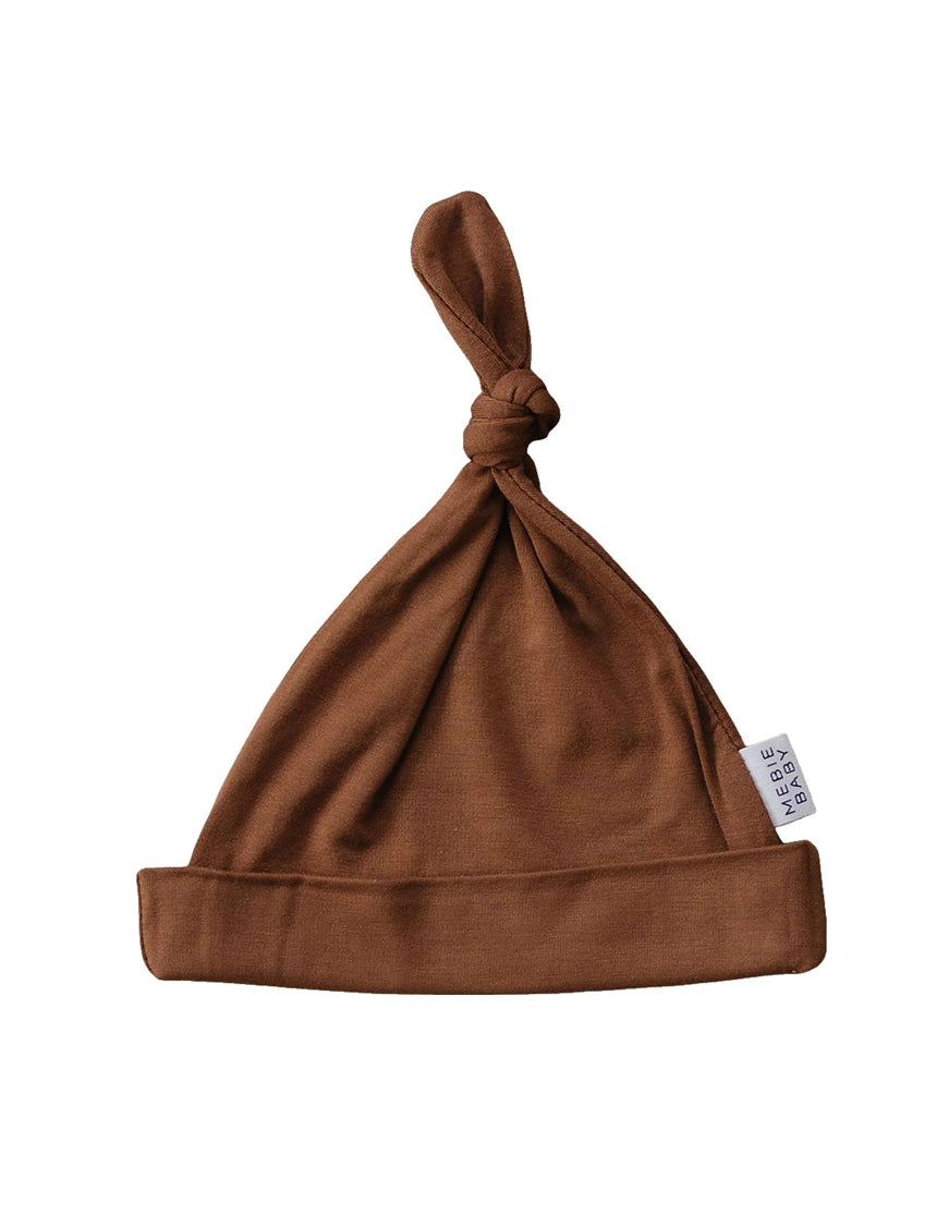 Rust Bamboo Newborn Knot Hat - milk & baby